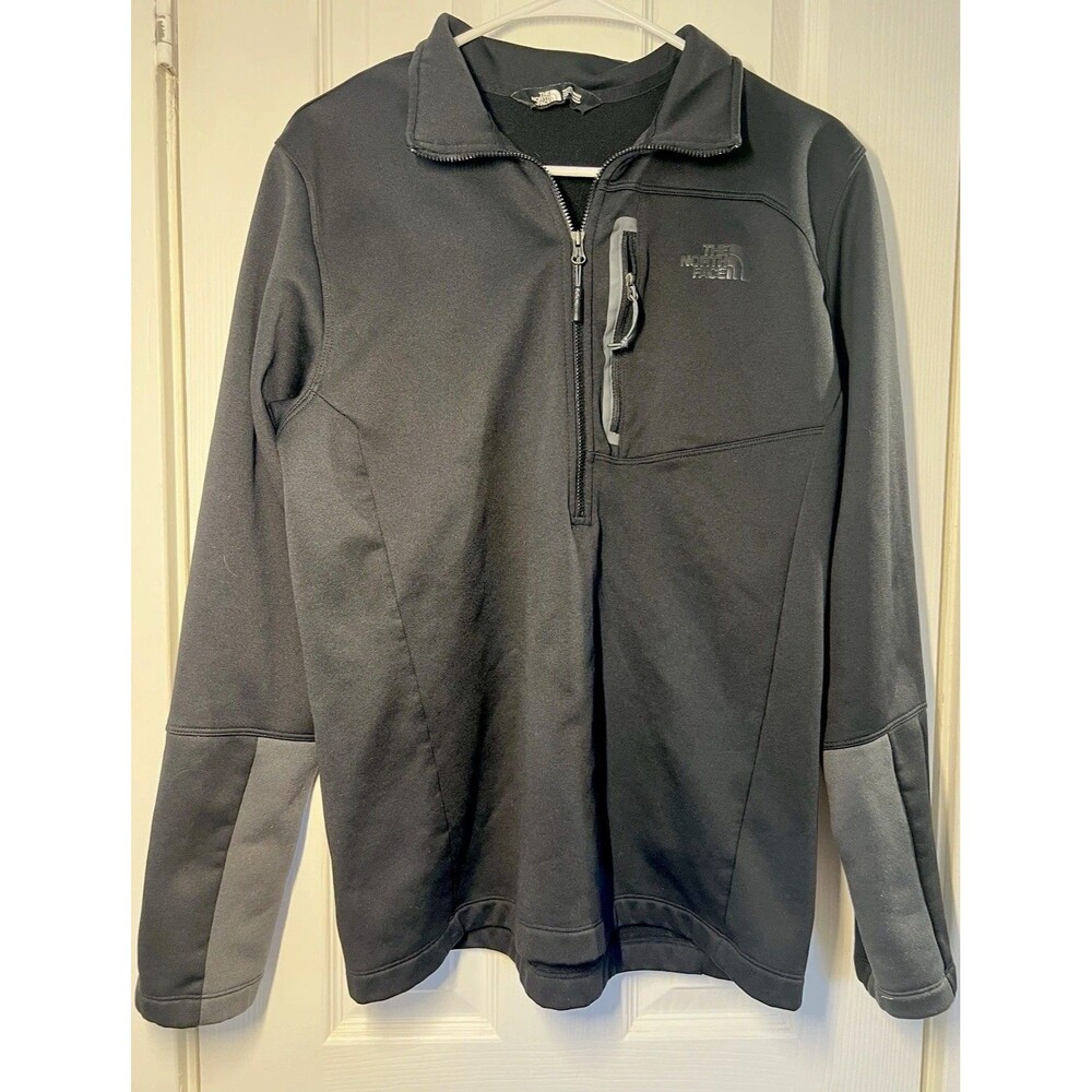 The North Face Men’s Lightweight 1/2 Zip Pullover Jacket – Black/Gray, Large